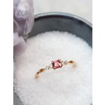 日系镶嵌防红石榴石戒指女ins精美方形戒指环轻奢风百搭女生礼物