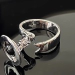 嘻哈朋克风镶钻甜酷开口戒指女土星立体冷淡风小众个性潮流指环