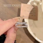 「情书蝶戒」简约设计师蝴蝶结叠戴钉子戒指女小众通勤风气质指环
