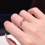 日韩闪锆星星戒指女ins小众轻奢时尚气质四芒星开口调节通勤指环