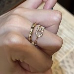 复古精致马蹄满钻指环时尚百搭镶嵌锆石女款戒指高级感叠戴素戒