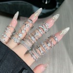 碎钻合集星星十字架几何微镶个性简约戒指女冷淡风时尚百搭指环潮