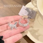 「蕾堡仙境」精致蕾丝蝴蝶镂空爱心亮银超闪开口戒甜酷设计感指环