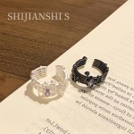 「琉音琴谱」古早亚文化喷砂音符开口戒精致独特设计嘻哈风指环女