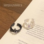 「琉音琴谱」古早亚文化喷砂音符开口戒精致独特设计嘻哈风指环女