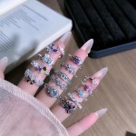 幻彩星契甜酷少女风蝴蝶四叶草猫咪混搭开口戒指简约小众韩版指环