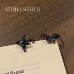 「蓝夜蝶音」枪黑蝴蝶音符哥特亚风戒指女时尚小众冷淡风个性指环