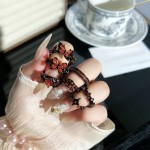 熔岩橙钻暗黑辣妹风时尚蝴蝶星芒开口戒指中性风简约个性朋克指环