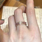 珐琅滴油工艺锆石H戒指显白肉桂奶茶棕指环女配饰小众高级感饰品