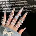 蝶与花森系甜美多巴胺彩色质感开口戒指女ins冷淡风精致小众指环