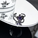 复古暗黑风荆棘花朵蝴蝶个性戒指女ins冷淡风小众十字架甜酷指环