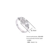 欧美wish速卖通爆款交织爱心形戒指女环保铜镀真金凯尔特结指环
