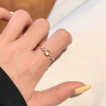 日进斗金仿水沫玉戒指女精致轻奢高级感ins风小众繁花食指戒指环