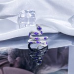 简约时尚纹理蛇形滴釉开口戒指戒指女百搭气质小众设计感轻奢指环