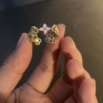 镂空闪钻滴釉四叶花戒指女ins小众设计轻奢高级时尚精致开口指环