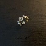 镂空闪钻滴釉四叶花戒指女ins小众设计轻奢高级时尚精致开口指环