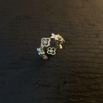 镂空闪钻滴釉四叶花戒指女ins小众设计轻奢高级时尚精致开口指环