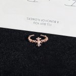 甜辣公主风粉调玫瑰金色蝴蝶结皇冠戒指女混搭冷淡风气质叠戴指环