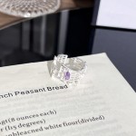 紫色浪漫磨砂音符镂空紫钻戒指女小众设计感星星几何气质韩版指环