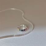 简约彩色笑脸戒指女欧美时尚个性设计感开口指环叠戴食指戒批发