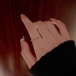 简约冷淡风肌理磨砂戒指女ins潮轻奢小众设计感时尚个性开口指环