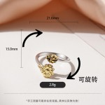 跨境热卖花蕊旋转戒指女时尚解压焦虑太阳花瓢虫开口指环解压戒指