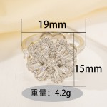 跨境抖音同款时尚旋转四叶草戒指女镶钻解压缓解焦虑百搭流行指环