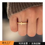 18K真金电镀十字架戒指女欧美INS风不掉色食指环跨境热销