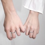 莫比乌斯情侣戒指男女一对开口指环时尚小清新镶钻交织情侣对戒