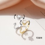 欧美旋转解压滴油五角星旋转戒指ins时尚潮个性简约时尚个性指环