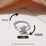 欧美蜜蜂旋转戒指女可转动动物食指环超仙可调节抗压戒指跨境热卖