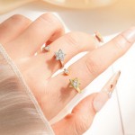 亚马逊速卖通新款五角星戒指开口可调节解压指环女欧美个性手饰品