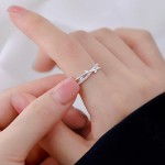 枝芽素圈戒指女ins学生小众轻奢百搭设计高级开口食指戒指环女款