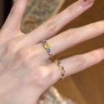 夏季多巴胺莫奈花园彩虹戒指简约高级感彩色钻石指环女饰品现货