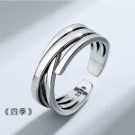 组合叠戴戒指男士单身戒复古嘻哈开口指环个性潮流防泰银极乐戒指