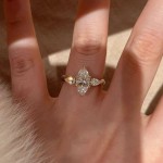高级感马眼三生石2克拉戒指女款复古个性ins结婚指环潮流百搭饰品