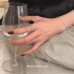 轻奢满钻小雏菊戒指早春小众高级感食指戒温柔复古指环