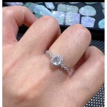 新款小红书爆款仿高冰玉髓戒指开口冰花满钻指环时尚文艺潮流手饰
