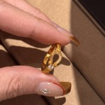 开口可调节马蹄扣钻石戒指女小众简约高级感女指环跨境锆石戒指