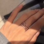 百搭不掉色指环小众高级感轻奢重工·粉钻三环时来运转渐变女戒指