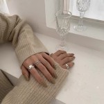 韩版爱心链条戒指女跨境简约时尚个性食指戒复古小众设计饰品批发
