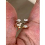 爆小清新闪双子星·双水滴开口尾戒高级感小众设计轻奢戒指钻戒女