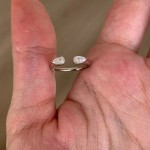爆小清新闪双子星·双水滴开口尾戒高级感小众设计轻奢戒指钻戒女
