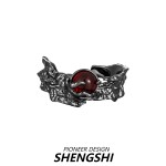 原创小众暗黑风血月液态时尚复古不规则缠绕设计开口肌理情侣戒指