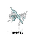 新品原创设计冰蝴蝶戒指女滴胶不掉色小众高级感轻奢冷淡风食指戒