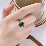 日韩个性时尚不规则复古绿石戒指小众高级感宝石戒指ins古着戒指