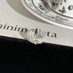 星澜碎月极简清冷感白月光石几何戒指女蝴蝶结花朵日常百搭食指戒