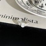 星澜碎月极简清冷感白月光石几何戒指女蝴蝶结花朵日常百搭食指戒