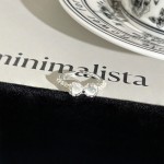 星澜碎月极简清冷感白月光石几何戒指女蝴蝶结花朵日常百搭食指戒