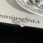 星澜碎月极简清冷感白月光石几何戒指女蝴蝶结花朵日常百搭食指戒